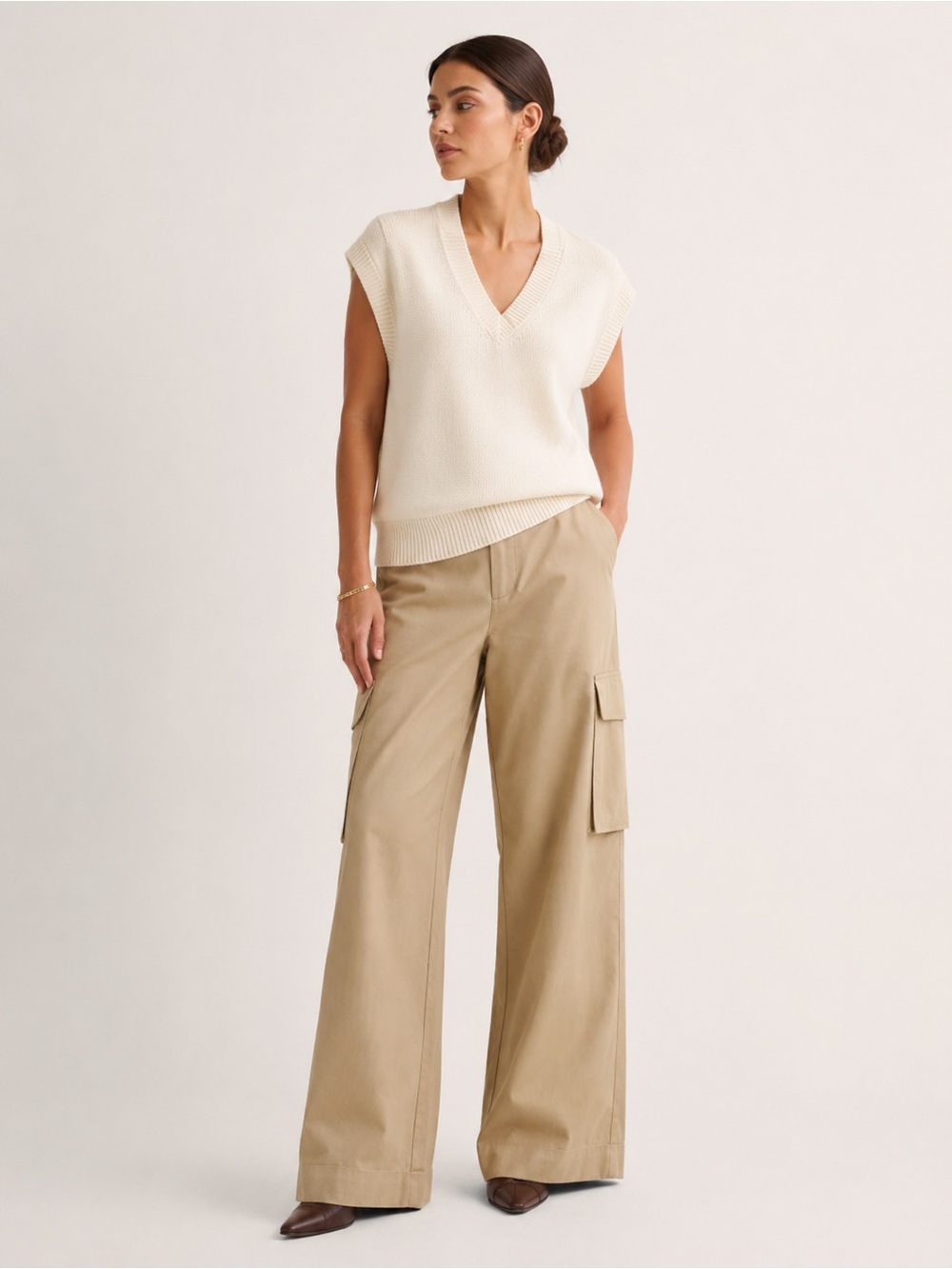 Zara Wide Leg Cargo Pants Culotte Pants High Rise Women’s S cargo street wear